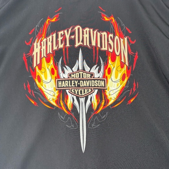 2008 Harley-Davidson Black Button-Up Shirt with Graphic on the Back Mens 3XL - Picture 6 of 10